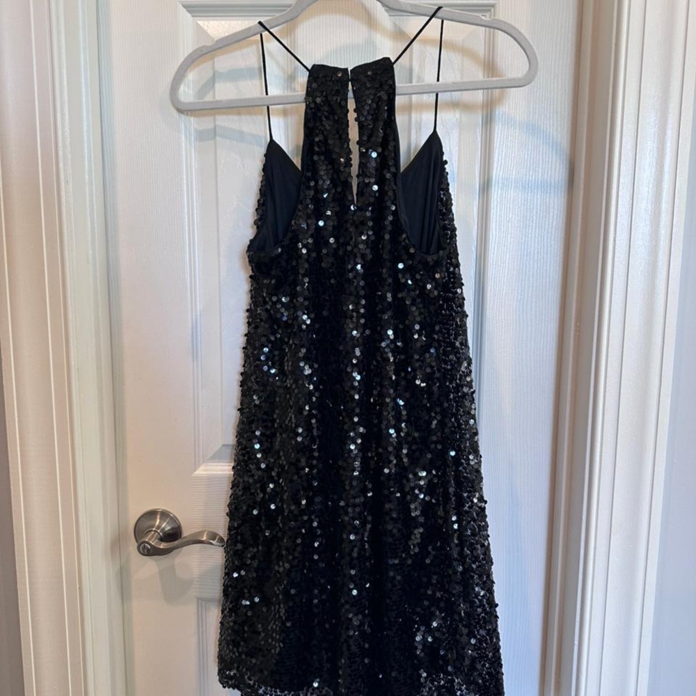 Express Black Sequin Mini Dress